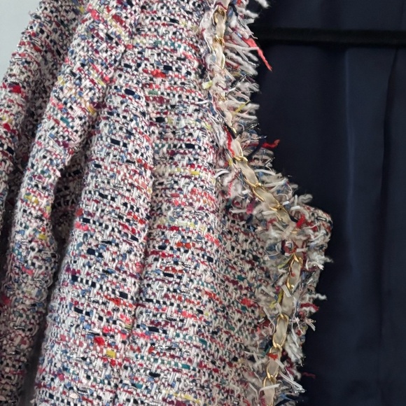 Boston Proper Colorful Tweed Fringe Jacket - Picture 8 of 9